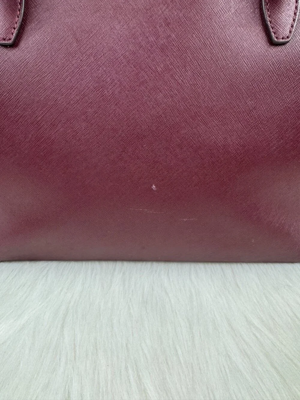 Michael Kors Gilly Large Jet Set Tote Burgundy Leather Drawstring Zip MK Bag